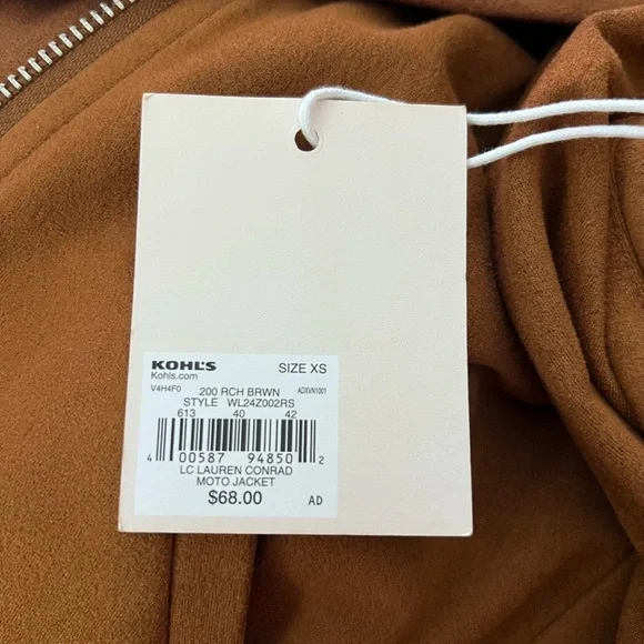 Lauren Conrad Brown Asymmetrical Zip Suede Jacket - Picture 4 of 6